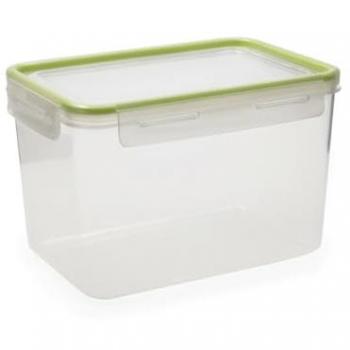 Recipiente Hermético Rectangular de Plástico Transparente 3,05L - Apto para Microondas y Congelador - 15x21,5x14cm