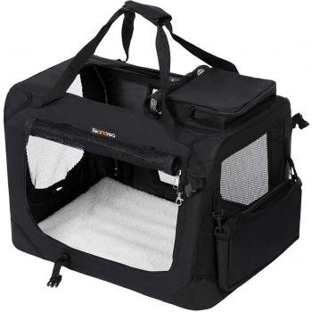 Transportín Plegable para Perros Grande en Tela Oxford, 102x69x69 cm, Color Beige o Negro