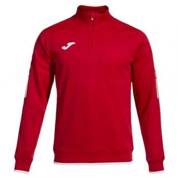 Sudadera de running Joma Olimpiada hombre rojo con media cremallera, ligera, transpirable y cómoda