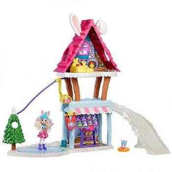 Enchantimals Hoppin' SKI Chalet con Bevy Bunny Y MUÑECAS Jump