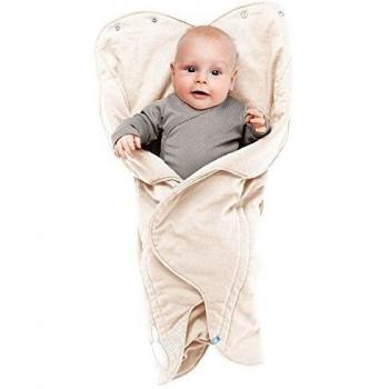 Wallaboo Manta Para Bebé Fleur, Muy Práctica y Ultra Suave, 85 x 85 cm, Manta para Envolver, Bebé Recién Nacido Hasta 12 Meses, 100% Algodón Suave, Color: Crudo