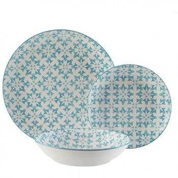 Set de Vajilla de Porcelana Azul Herald 18 Piezas