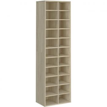 Zapatero de madera contrachapada gris Sonoma 54x34x183 cm