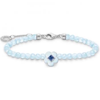 Thomas Sabo Charming Bracelet with Blue Jade Flower and Beads, A2094-496-1