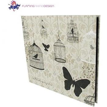 JSP Large 160 Photos Slip In Photo Album 6x4 Quality Fininsh in Cream with Black Birds