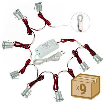 Pack 9 x Foco Led VOLTA MINI, 9x1W, Blanco neutro