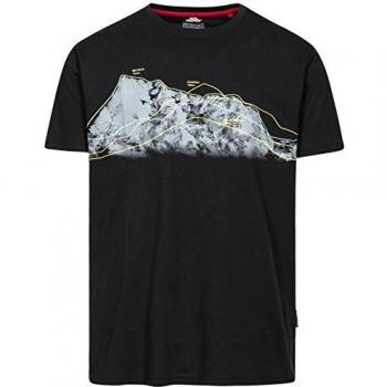 Trespass Cashing - Camiseta para Hombre, diseño con Texto Impreso, Primavera/Verano, Hombre, Color Negro, tamaño Large