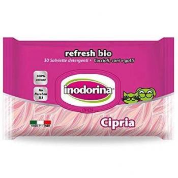 Inodorina Toallitas Desinfectantes para Perros y Gatos Refresh Polvo Perfumadas
