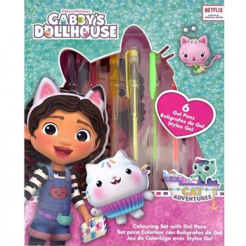 Blister Cuaderno + 6 Bolígrafos de Gel La Casa de Muñecas de Gabby