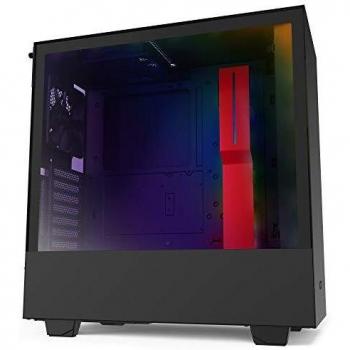 NZXT H510i - Compact ATX Mid-Tower PC Gaming Case - Front I/O USB Type-C Port - Vertical GPU Mount - Tempered Glass Side Panel - Integrated RGB Lighting- Water-Cooling Ready - Black/Red