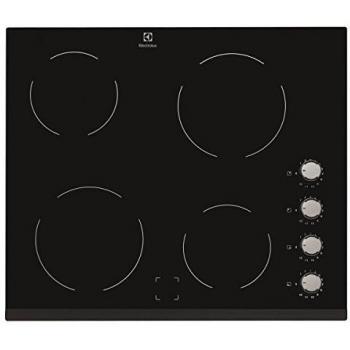 Electrolux EHV6140FOK Placa de cocción cerámica incorporada de 60 cm, color negro, con 4 zonas de cocción y potencia total de 6000W