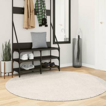 Alfombra de área pelo largo aspecto brillante ISTAN Ø 160 cm color Antracita, Beige, Crema y más para sala de estar, dormitorio, habitación y salón