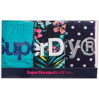 Superdry - Braguitas - para Mujer Bright Aqua Tropical Navy Dot M