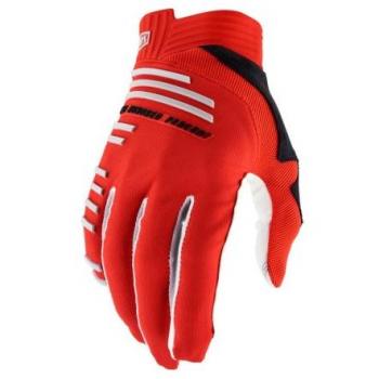 Guantes largos 100% R-Core rojo logo blanco - M