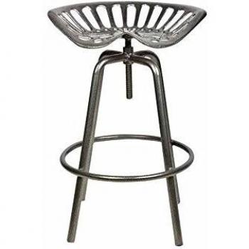 Esschert Design Taburte de cocina bar color gris, modelo industrial