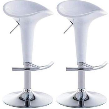 vidaXL 2X Taburetes de Bar Plástico Blanco Sillas Altas Comedor Cocina Barra