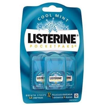 Listerine PocketPaks Breath Strips, Cool Mint, 72 Count