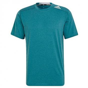 Camiseta técnica verde Adidas para running HB9201, modelo D4t de manga corta, talla M, corte regular para hombre, ideal para entrenamiento