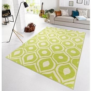 Corta de flor de terciopelo de diseño de una alfombra de papel de colour verde y crema | 102003, 200 x 290 cm