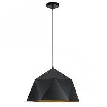 Colgante Alcatraz E27 Negro y Oro 38 cm