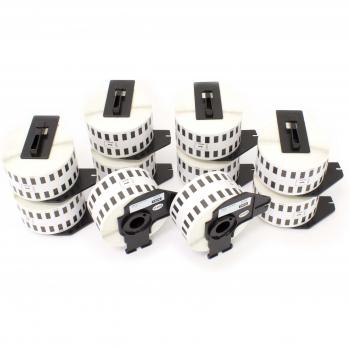 vhbw 10x Etiquetas Cinta adhesiva per Brother P-Touch QL-500BW, QL-550, QL-560, QL-560VP, QL-570, QL-580, QL-580N, QL-650 por Brother DK-22225.