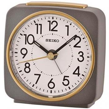 Despertador Seiko QHE140N Gris-Dorado con Alarma y Cuarzo