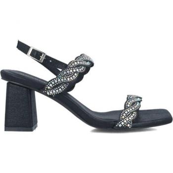 Menbur - Sandalias de tacón de mujer con doble tira y pedrería, modelo 24797m