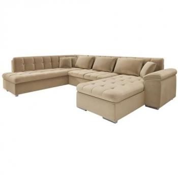 Sofá rinconero Comfivo 170 con función de descanso y caja de ropa de cama, 348x205x76cm
