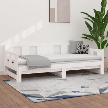 Sofá cama extraíble de madera maciza de pino blanco 2x(80x200) cm