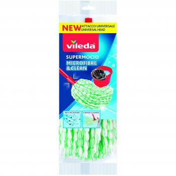 Mocio Vileda Supermocio Microfibra & Clean, recambio universal, elimina más del 99% de bacterias solo con agua