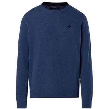Jersey de Cuello Redondo de Cachemira para Hombre North Sails en Azul Melange con Logotipo Bordado, Talla XL