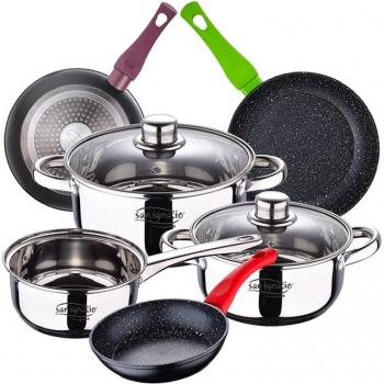 Batería de cocina San Ignacio Cassel 5 piezas con juego de sartenes (20/24/28 cm) Jolie