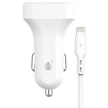 Cargador de Coche USB Dual para iPhone con Cable Lightning 5V 2.4A - Compatible con iPhone 14/13/12/11 Pro Max/XS/X/8/7/6/SE