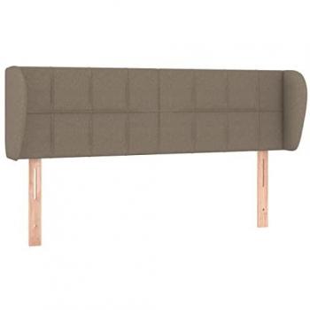 Cabecero de Tela Gris Taupe con Orejas 147x23x78/88 cm