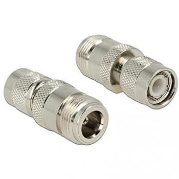 Adaptador N Hembra a TNC Macho DeLOCK 89573 - Conector RF Plata para Antennas