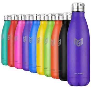 MIKAMEE Botella de Agua Acero Inoxidable 350/500/650/750ml | Aislamiento de Vacío de Doble Pared airBottle | sin bpa Botella termica | Mantiene 24h frías/12h Calientes | para Niños, Deporte, Oficina