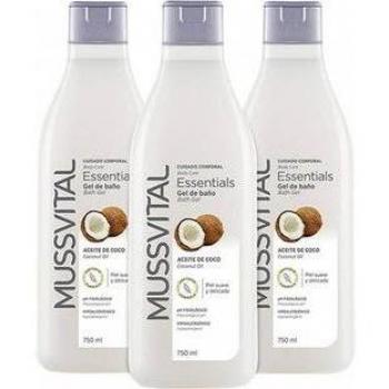 Mussvital Pack Gel de Baño con Aceite de Coco 3 x 750ml