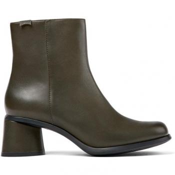 Camper Kiara Women's Green Smooth Leather Ankle Boots with Block Heel