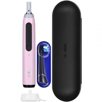 Cepillo de dientes eléctrico Oral-B iO5 Rosa, tecnología de inteligencia artificial, 6 modos de limpieza, sensor de presión, pantalla interactiva a color, duración de batería hasta 2 semanas