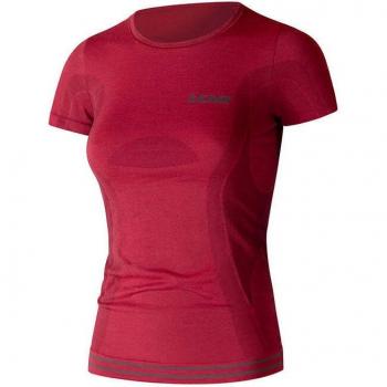 Camiseta de Manga Corta Lenz Merino 6.0 para Mujer - Rojo