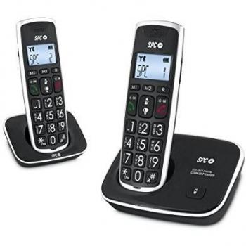 SPC Comfort Kaiser – Teléfono Fijo inalámbrico DÚO para Mayores con Teclas y Números tamaño XL, Sonido Extramplificado, 2 Memorias Directas, Agenda y Manos Libres