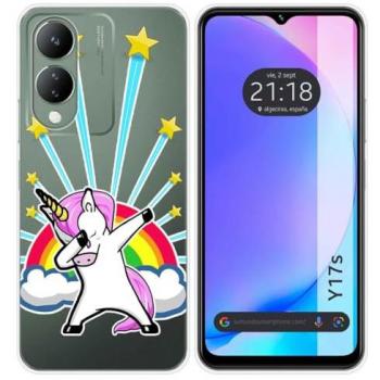 Funda Silicona Transparente Unicornio para Vivo Y17s