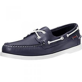 Sebago Portland Navy Blue Leather Dockside Sneakers