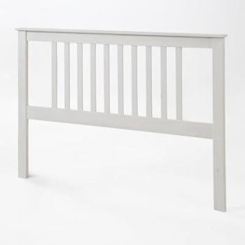 Cabecero de Pino Macizo para Somier de 135 cm, Blanco Lavado, Serie Alme, Medidas 100x147x2 cm