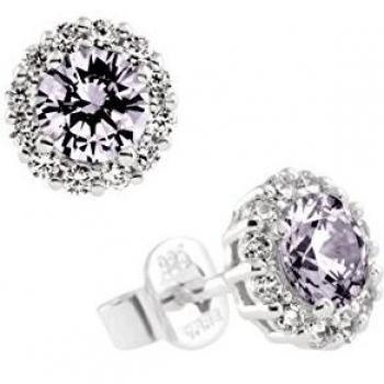 Diamonfire pendientes de plata con circonita gris 6217141062