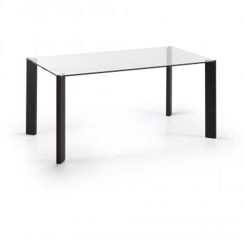Kave Home Mesa Spot 160x90 cm, negro y cristal