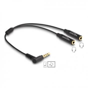 DeLOCK Cable Y de audio 0,25 m 3,5mm 2 x 3.5mm Negro
