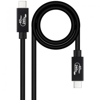 CABLE USB 4.0 NANOCABLE 10.01.5001 - USB-C MACHO A USB-C MACHO - HASTA 240W - 40GBPS - 1M - COLOR NEGRO