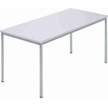 Mesa Rectangular Certeo Kaiserkraft 928143, Tubo Cuadrado Revestido, 1500 x 800 mm, Blanco / Gris