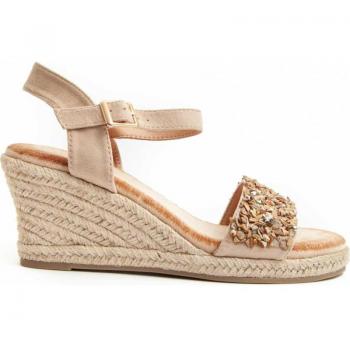 Sandalia casual de cuña para mujer Montevita Buona 91313 Beige